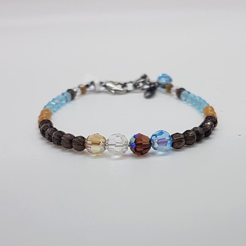 Coeur de Lion Handmade in Germany Glass / Crystal Bead Bracelet - Black, Blue, Brown, Yellow and Clear
