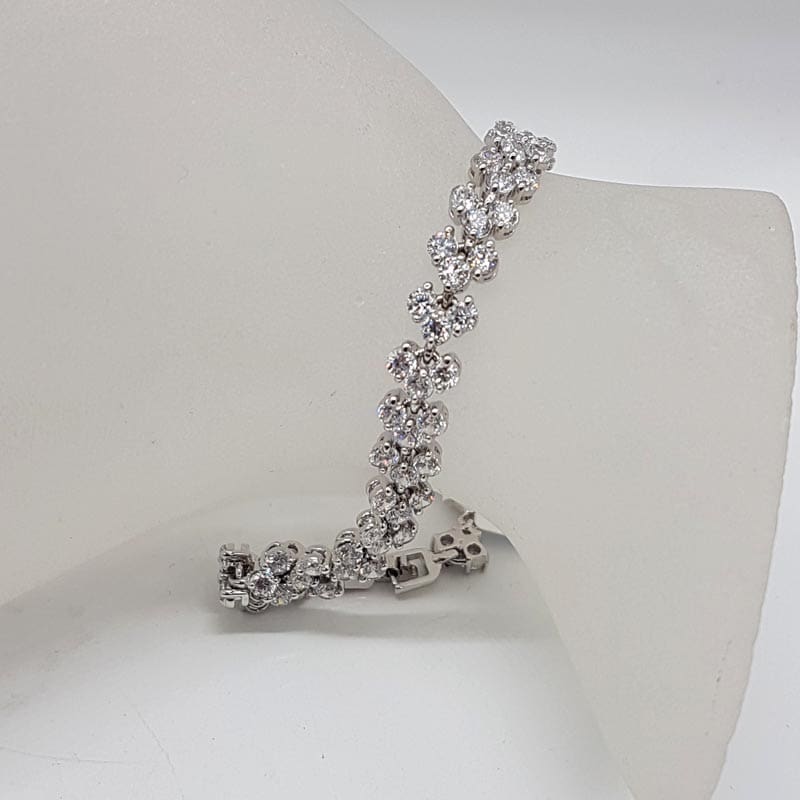 Plated Swarovski Crystal Leaf Design Bracelet - Costume Jewellery