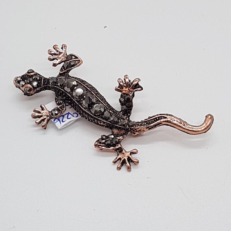 Large Lizard / Salamander / Gecko Brooch - Vintage Costume Jewellery