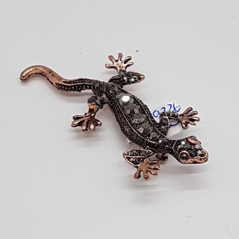 Large Lizard / Salamander / Gecko Brooch - Vintage Costume Jewellery