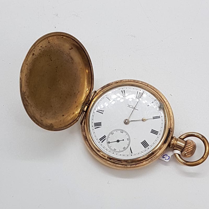 Gold Lined Waltham Pocket Watch / Fob Watch - Antique / Vintage