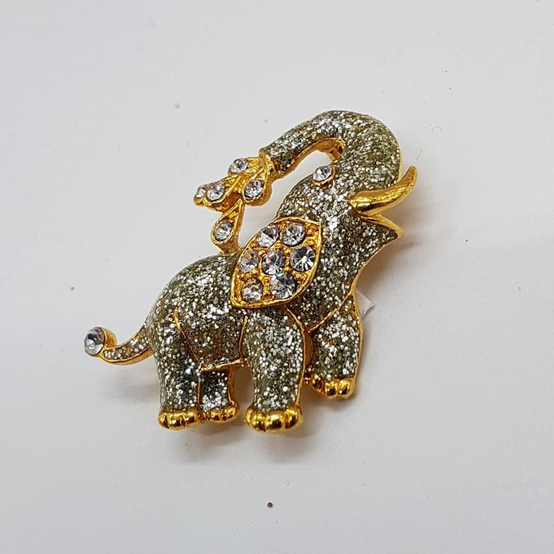 Plated Elephant Brooch – Vintage Costume Jewellery