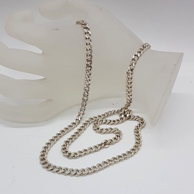 Sterling Silver Flat Curb Link Necklace Chain