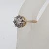 18ct Yellow Gold with Platinum Diamond Daisy Flower Cluster Ring - Antique / Vintage - Engagement Ring / Dress Ring