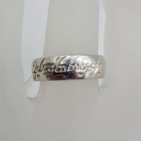 Sterling Silver Lord of the Rings Wedding Band Ring