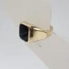 9ct Yellow Gold Rectangular Onyx Gents Ring - Antique / Vintage