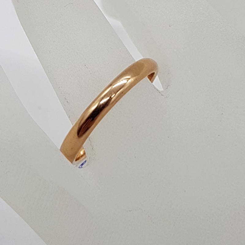 15ct Rose Gold Rounded Wedding Band Ring - Antique / Vintage