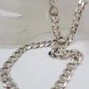 Sterling Silver Heavy Flat Curb Link Necklace