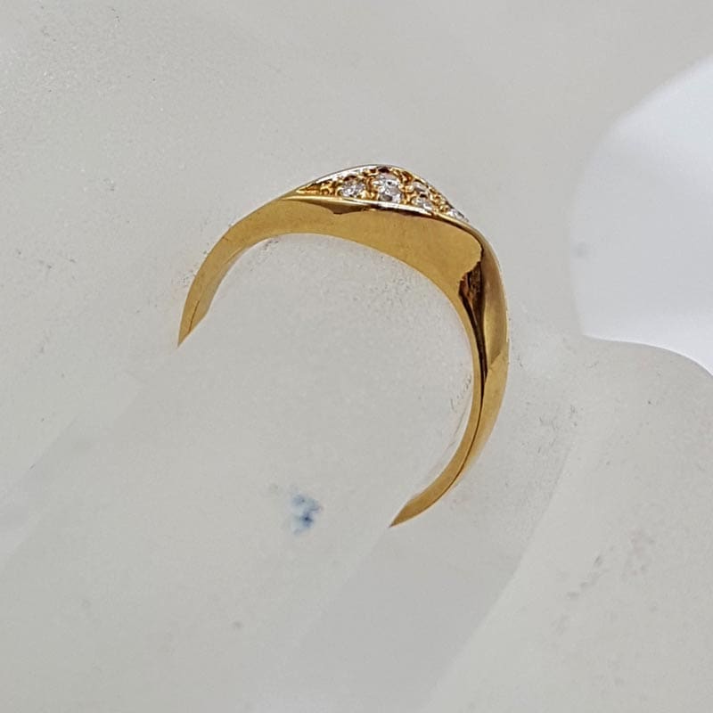 18ct Yellow Gold 8 Diamond Twist Wave Design Ring