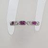 18ct White Gold Channel Set Natural Ruby and Diamond Ring - Wedding Ring / Eternity Ring / Dress Ring / Stackable Ring