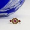 9ct Yellow Gold Natural Ruby with Diamond Round Ring