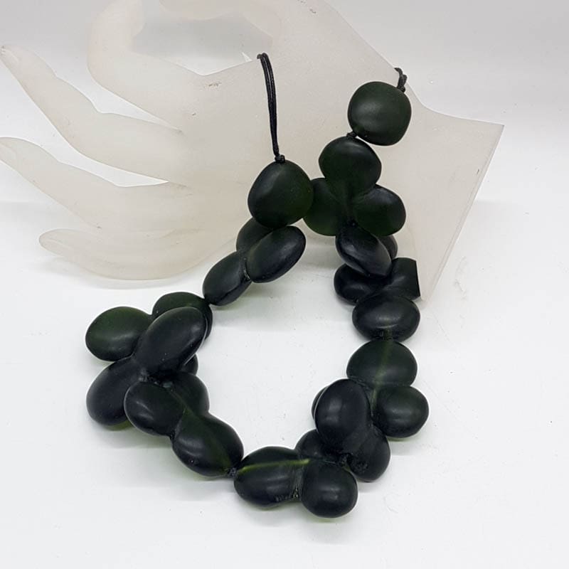 Green Glass Bead Thick and Unusual Necklace