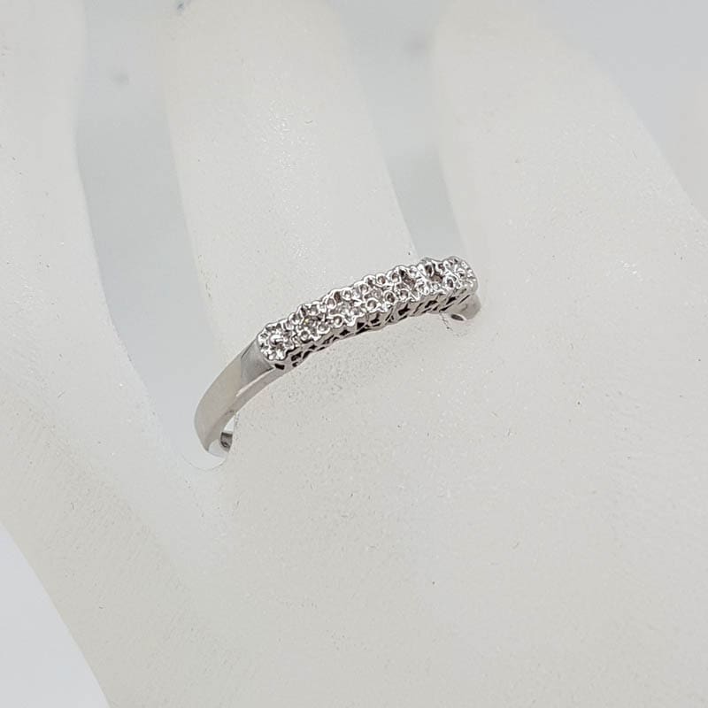 18ct White Gold Diamond Eternity Ring / Dress Ring / Stackable / Wedding Ring - Vintage / Antique