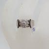 18ct White Gold High Set Wide Round Diamond Cluster Ring - Engagement Ring / Dress Ring - Vintage / Antique