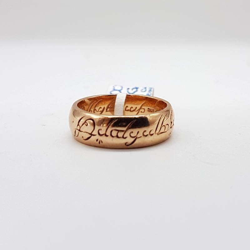 9ct Rose Gold Lord of the Ring ( LOTR ) Wedding Band Ring