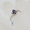 9ct White Gold Natural Sapphire and Diamond Curved Marquis Shaped Dainty Twist Ring