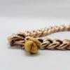 9ct Yellow Gold Curb Link Bracelet with Carved Three Mouse Ivory Ball Charm - Antique / Vintage