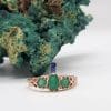 9ct Rose Gold Trilogy Emerald Ornate Filigree Ring