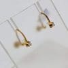 18ct Yellow Gold Diamond Solitaire Screw-On Stud Earrings - Antique / Vintage
