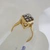 18ct Yellow Gold Diamond Cluster Large Open Marquis Shape with Daisy Floral Design Ring - Antique / Vintage