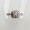 9ct Yellow Gold Flat Square Diamond Cluster Ring