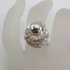 Sterling Silver High Set Cubic Zirconia Spinning Ring - Vintage