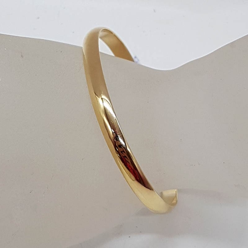 * SOLD * 9ct Yellow Gold Plain Golf Bangle Alexa's Treasures