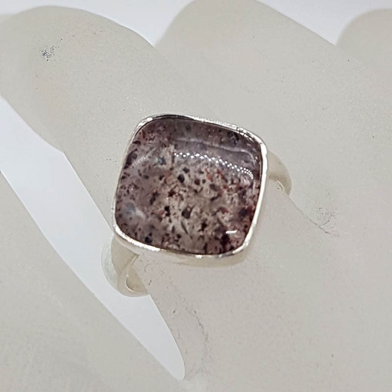 Sterling Silver Square Unusual Gemstone Ring