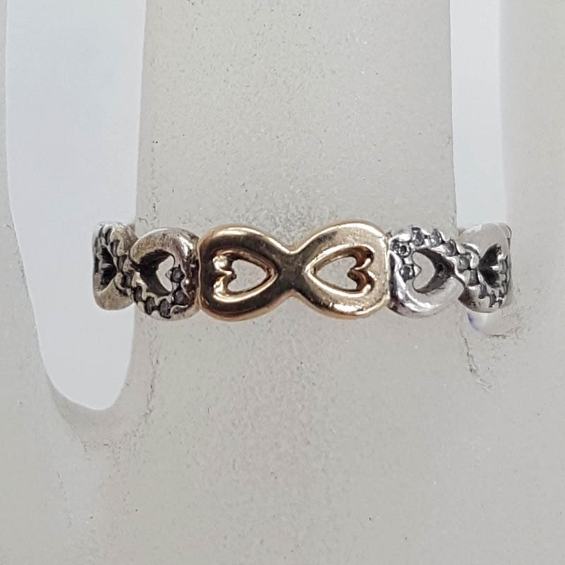 JO WISDOM Sterling Silver Infinity Knot Ring - Rose Gold With Cubic Zirconia