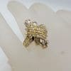 18ct Yellow Gold Diamond Channel Set Large Twist Unusual and Stunning Shape Cluster Ring