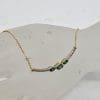 9ct Yellow Gold Oval Bezel Set Created Emerald and Diamond Collier / Necklace / Chain