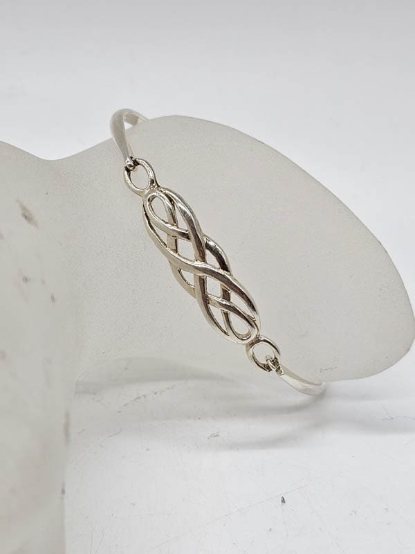 Sterling Silver Celtic Knot Twist Design Bangle