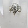 Sterling Silver Large and Heavy Eagles Head Gents Ring / Ladies Rings