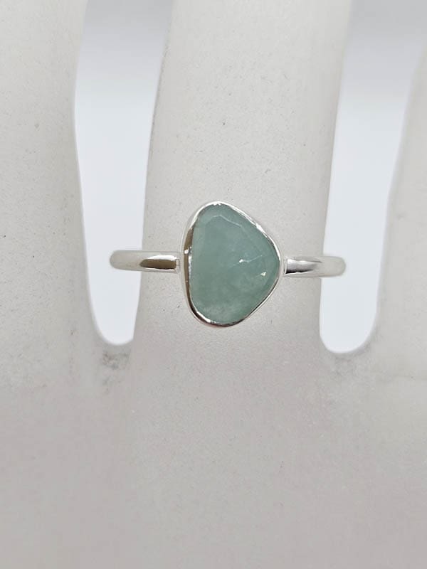 Sterling Silver Chalcedony Free Form Bezel Set Ring
