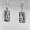 Sterling Silver Dentritic Agata / Dendrite Agate Bezel Set Drop Earrings