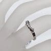 9ct White Gold Diamond Curved Half Round Eternity Weddings Ring - Antique / Vintage