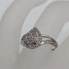 9ct White Gold Diamond Teardrop / Pear Shaped Cluster Ring