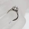 18ct White Gold Diamond Baguette Cut with Diamonds on Side Ring - Antique / Vintage