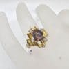 9ct Yellow Gold Opal Triplet Oval Set in Unusual Design Ring - Antique / Vintage