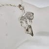 Sterling Silver Herkimer Diamond Ornate Cluster Pendant on Silver Chain