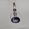 Sterling Silver Mystic Quartz / Mystic Topaz Oval with Amethyst Pendant on Silver Chain