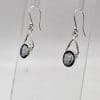 Sterling Silver Mystic Quartz / Topaz Oval on Triangle Drop Earrings