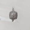 10ct White Gold Diamond Ornate Square Cluster Engagement Ring / Dress Ring
