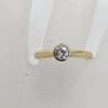 18ct Yellow Gold and White Gold Bezel Set Diamond Engagement Ring