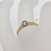 18ct Yellow Gold and White Gold Bezel Set Diamond Engagement Ring