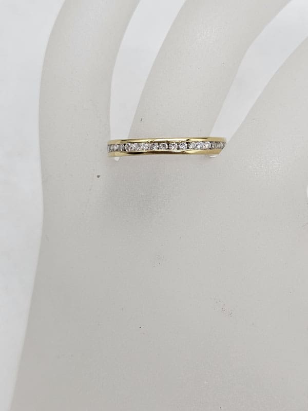 18ct Yellow Gold Diamond Eternity Ring. Channel Set all the way around. Wedding Ring, Eternity Ring, Stackable Ring and/or Dress Ring 18ct Yellow Gold Diamond Eternity Ring. Channel Set all the way around. Wedding Ring, Eternity Ring, Stackable Ring and/or Dress Ring