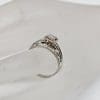18ct White Gold with Rose Gold Diamond Square Claw Set Cluster atop Channel Set Band Ring - Engagement Ring / Dress Ring