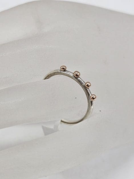 Sterling Silver Ball Design Stackable Band Ring