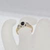 18ct Yellow Gold and White Gold Natural Sapphire with Diamond Solitaire Bezel Set Engagement Ring / Dress Ring