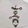 Sterling Silver Green Amethyst / Prasiolite Symbol Pendant on Silver Chain